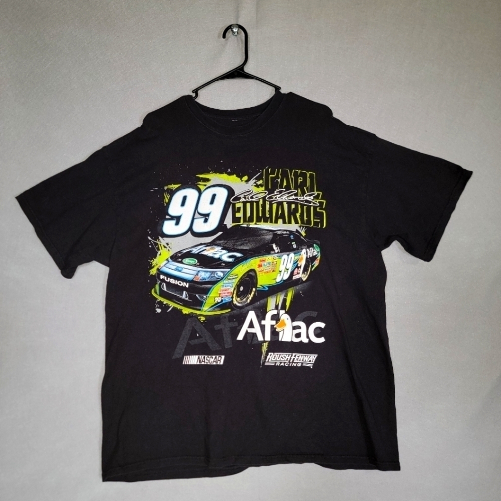 Nascar Mens AOP Carl Edwards #99 Aflac Racing Tee Size XXL